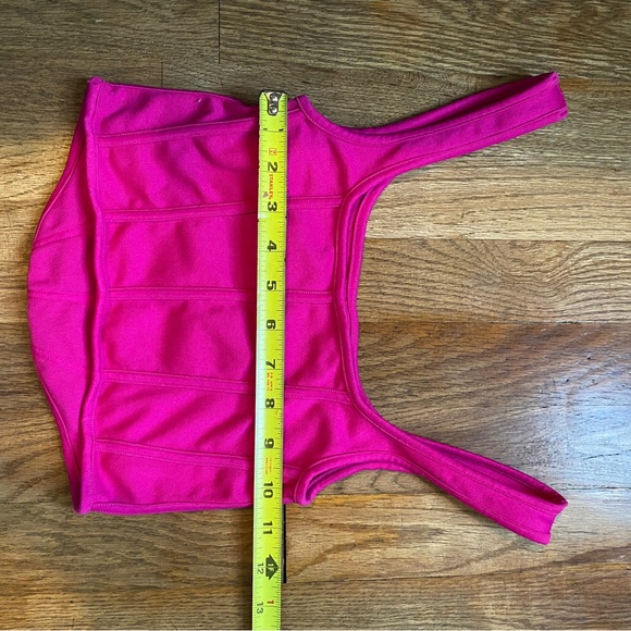 Ribbed Pink Suzettes Collection Ribbed Corset Top Womens S/M Built Up Tank Top - Picture 5 of 7